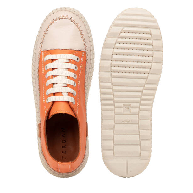 Turuncu Hakiki Deri Kadın Sneaker - K26I1AY68402-M39 - 6