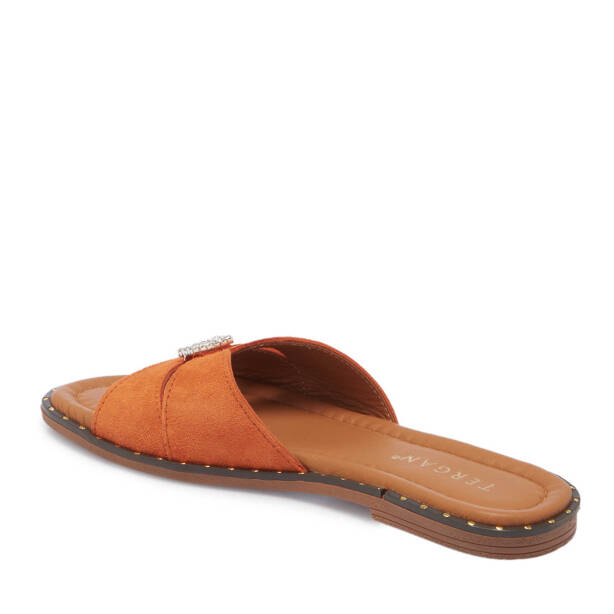 Turuncu Hakiki Süet Deri Kadın Terlik - K25Y1TR67779-T60 - 4