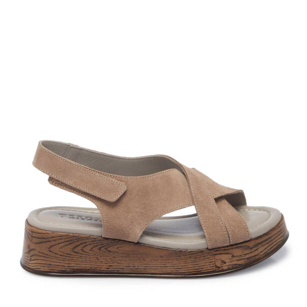 Vizon Hakiki Deri Kadın Sandalet - K25Y1SN67927-A84 - 3