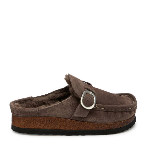 Vizon Hakiki Süet Deri Kadın Terlik - K25S1TR68376-A02 - 3