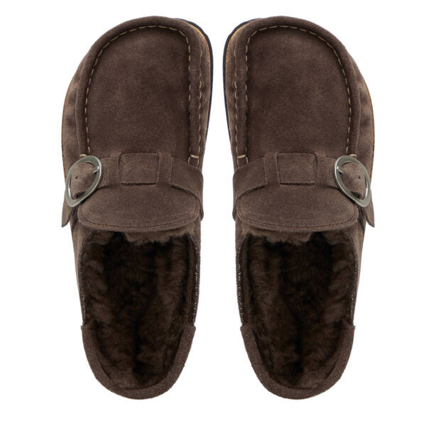 Vizon Hakiki Süet Deri Kadın Terlik - K25S1TR68376-A02 - 5