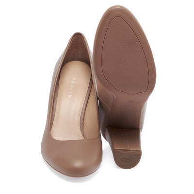  Vizon Deri Kadın Topuklu Ayakkabı - K24I1AY67167-A44 - 4
