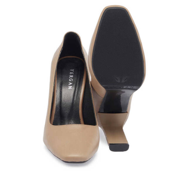 Vizon Deri Kadın Topuklu Ayakkabı - K24I1AY67469-A44 - Tergan