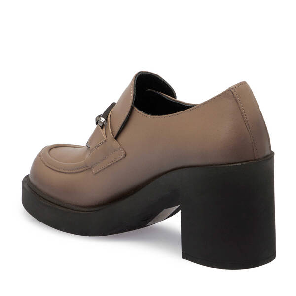 Vizon Deri Kadın Topuklu Ayakkabı - K24S1AY67507-A44 - 2