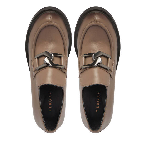 Vizon Deri Kadın Topuklu Ayakkabı - K24S1AY67507-A44 - Tergan