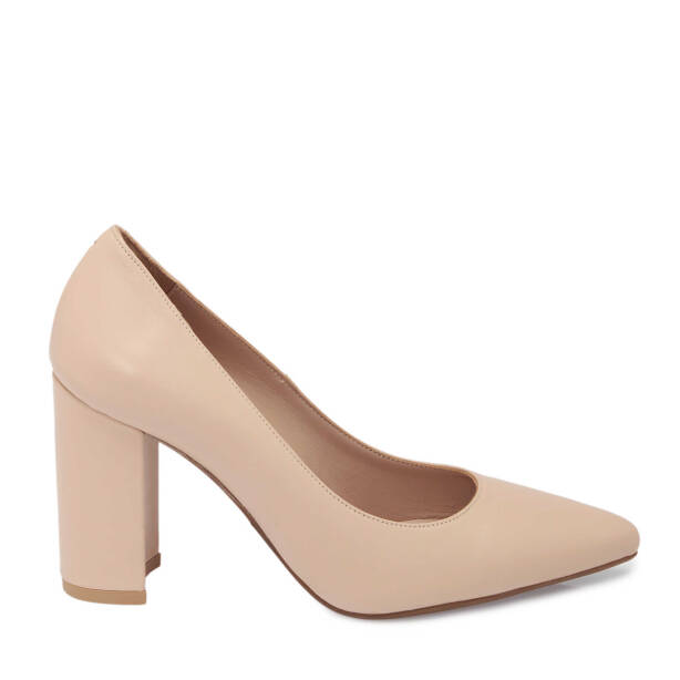 Vizon Deri Kadın Topuklu Ayakkabı - K24S1AY67598-A44 - Tergan