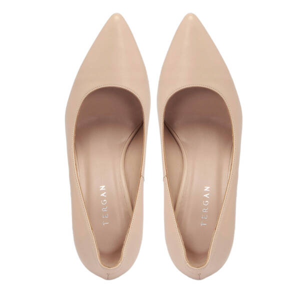 Vizon Deri Kadın Topuklu Ayakkabı - K24S1AY67598-A44 - Tergan