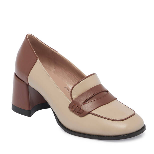 Vizon Deri Kadın Topuklu Ayakkabı - K24S1AY67706-A44 - Tergan