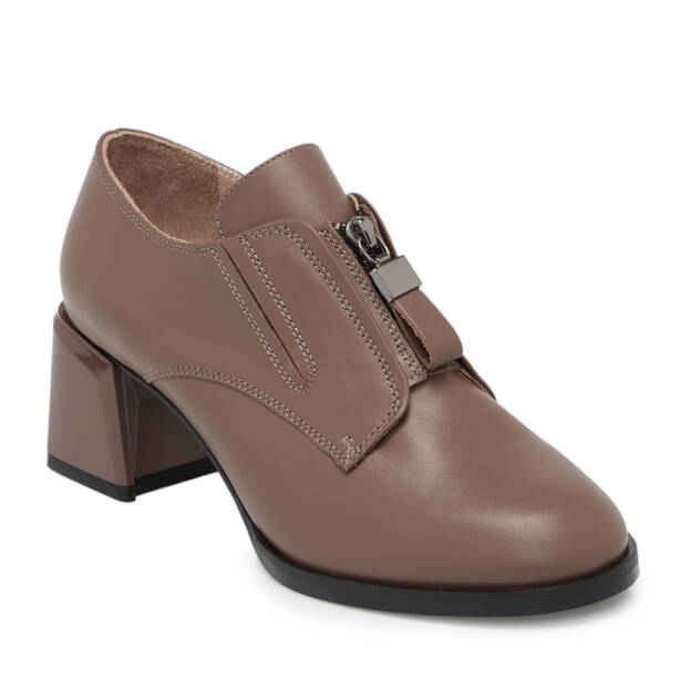 Vizon Deri Kadın Topuklu Ayakkabı - K25S1AY68260-A44 