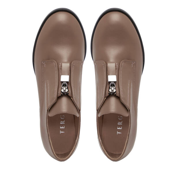 Vizon Deri Kadın Topuklu Ayakkabı - K25S1AY68260-A44 - 5