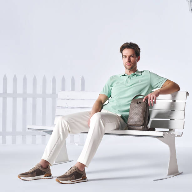 Vizon Deri - Tekstil Erkek Sneaker - E25I1AY57288-A65 - Tergan