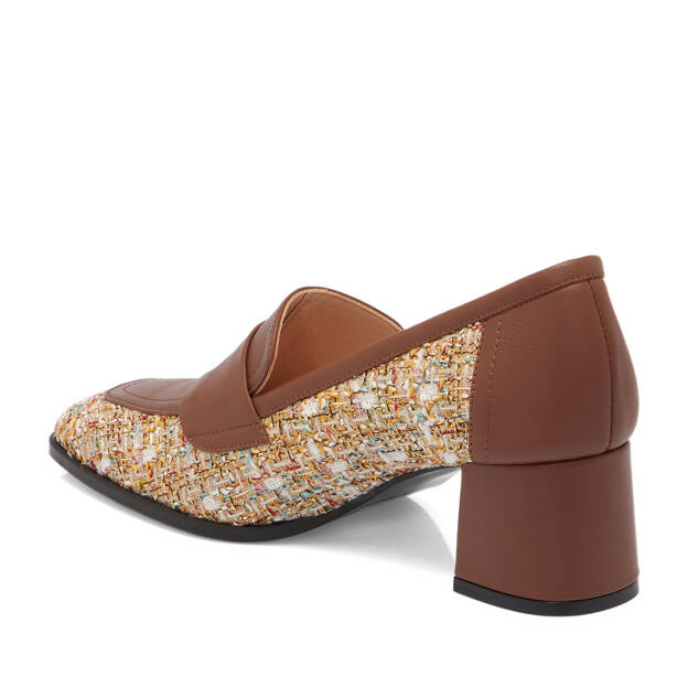 Vizon Deri - Tekstil Kadın Topuklu Ayakkabı - K25S1AY68339-A44 - 2