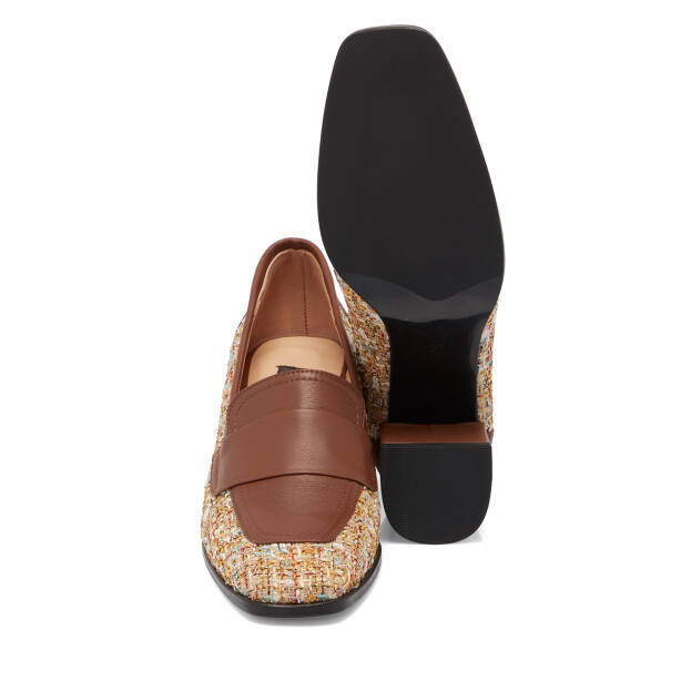 Vizon Deri - Tekstil Kadın Topuklu Ayakkabı - K25S1AY68339-A44 - 4