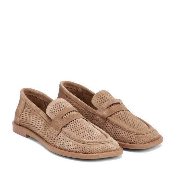 Vizon Hakiki Deri Kadın Loafer - K26I1AY68666-A84 - 2