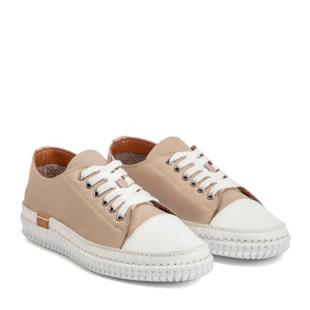 Vizon Hakiki Deri Kadın Sneaker - K4MEAY068703-A44 - Tergan Four Season