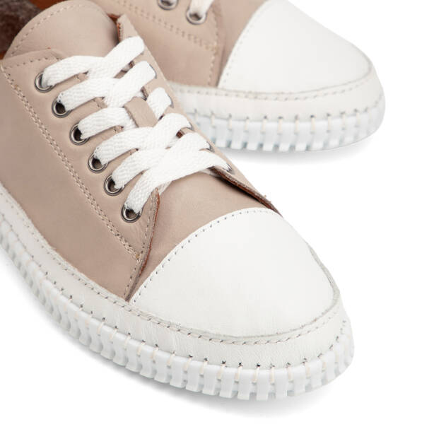 Vizon Hakiki Deri Kadın Sneaker - K4MEAY068703-A44 - Tergan Four Season