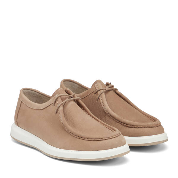 Vizon Hakiki Nubuk Deri Erkek Casual Ayakkabı - E26I1AY57635-B21 - 2