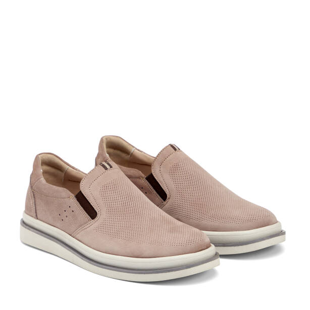 Vizon Hakiki Nubuk Deri Erkek Casual Ayakkabı - E26I1AY57641-B21 - 2