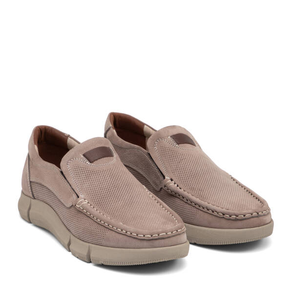 Vizon Hakiki Nubuk Deri Erkek Casual Ayakkabı - E26I1AY57644-B21 - 2