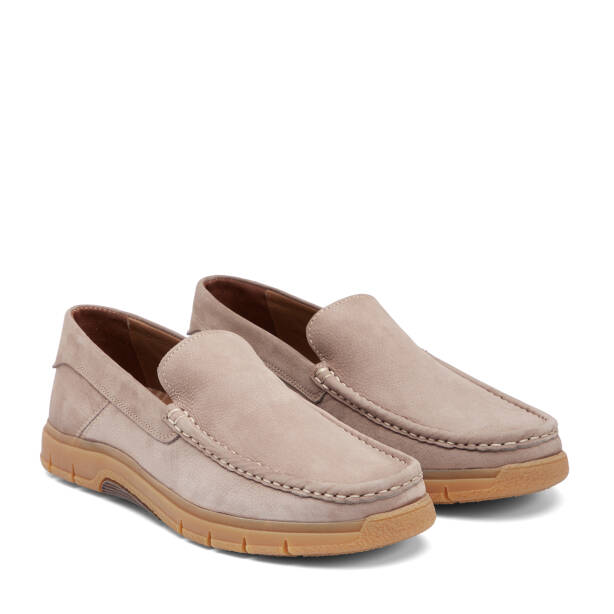 Vizon Hakiki Nubuk Deri Erkek Loafer - E26I1AY57646-B21 - 2