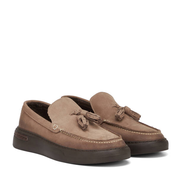 Vizon Hakiki Nubuk Deri Erkek Loafer - E26S1AY57804-B21 - 2