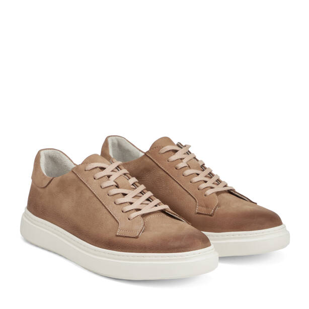Vizon Hakiki Nubuk Deri Erkek Sneaker - E26I1AY57615-B21 - 2