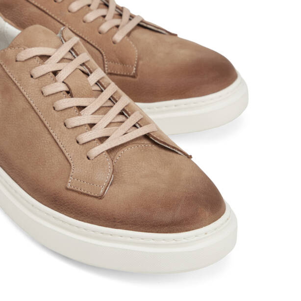 Vizon Hakiki Nubuk Deri Erkek Sneaker - E26I1AY57615-B21 - 3
