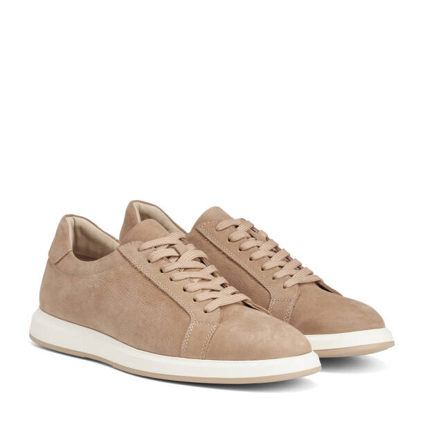 Vizon Hakiki Nubuk Deri Erkek Sneaker - E26I1AY57634-B21 - 2