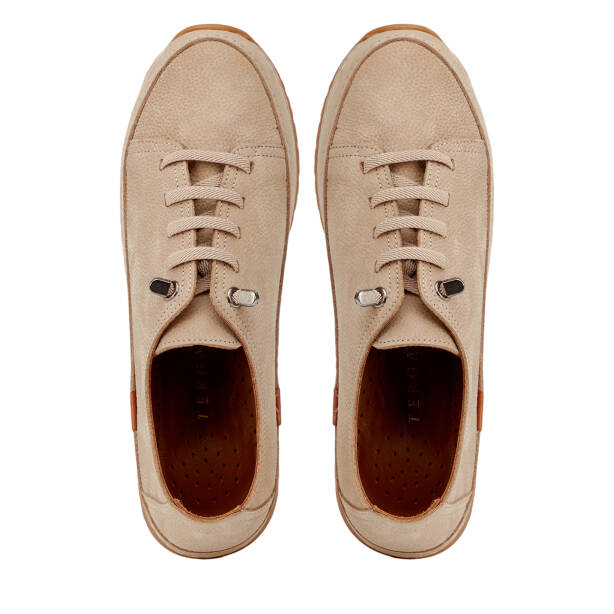 Vizon Hakiki Nubuk Deri Kadın Sneaker - K26I1AY68403-B21 - 5