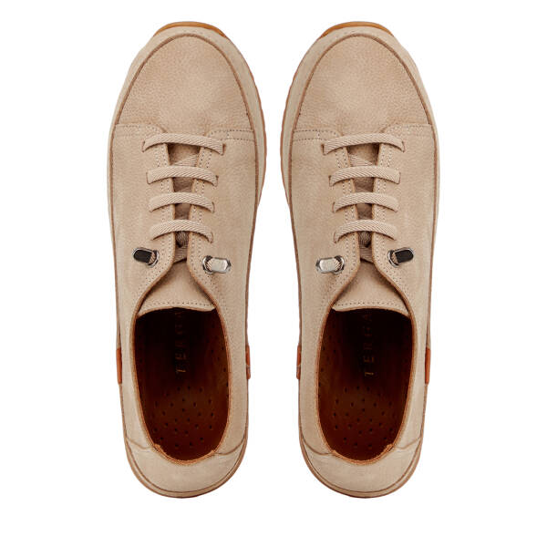 Vizon Hakiki Nubuk Deri Kadın Sneaker - K26I1AY68403-B21 - 5