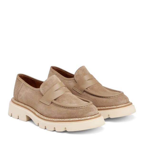 Vizon Hakiki Süet Deri Erkek Loafer - E25I1AY57171-A02 - 2