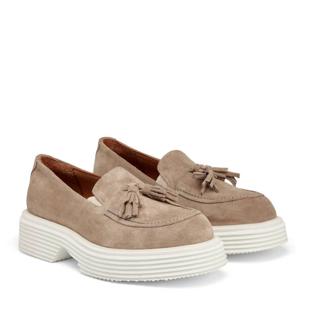 Vizon Hakiki Süet Deri Erkek Loafer - E25I1AY57173-A02 - 2