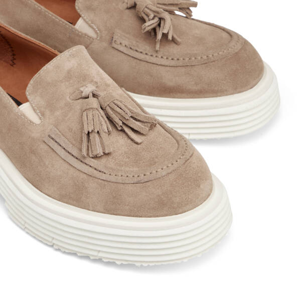 Vizon Hakiki Süet Deri Erkek Loafer - E25I1AY57173-A02 - 3