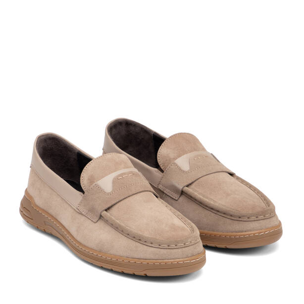 Vizon Hakiki Süet Deri Erkek Loafer - E26I1AY57631-A84 - 2