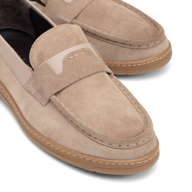 Vizon Hakiki Süet Deri Erkek Loafer - E26I1AY57631-A84 - 3