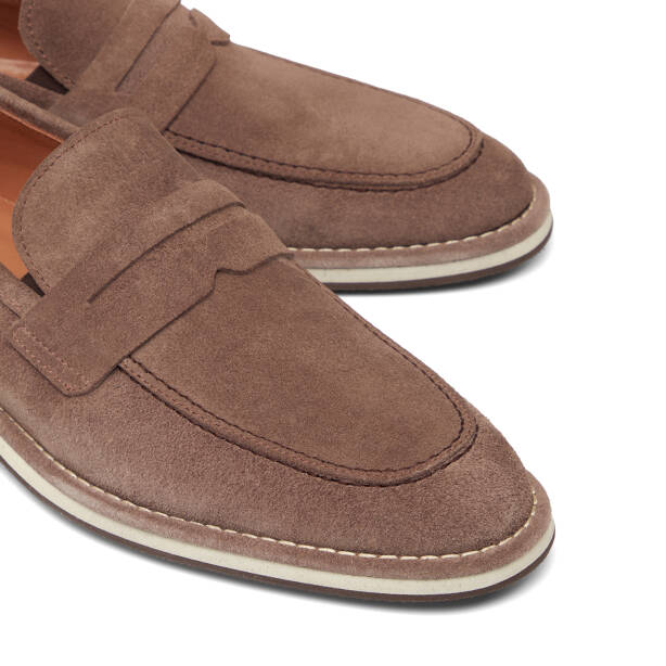 Vizon Hakiki Süet Deri Erkek Loafer - E26I1AY57683-T86 - 3