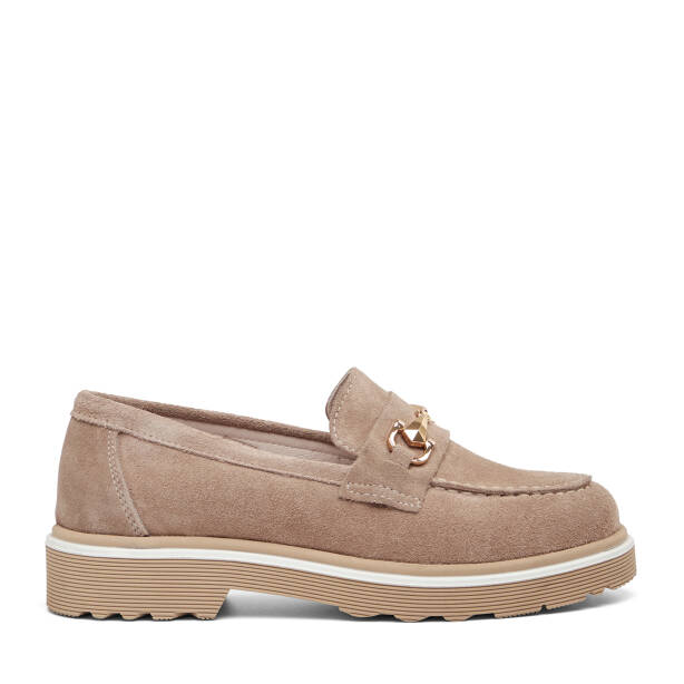 Vizon Hakiki Süet Deri Kadın Loafer - K26I1AY68413-A02 