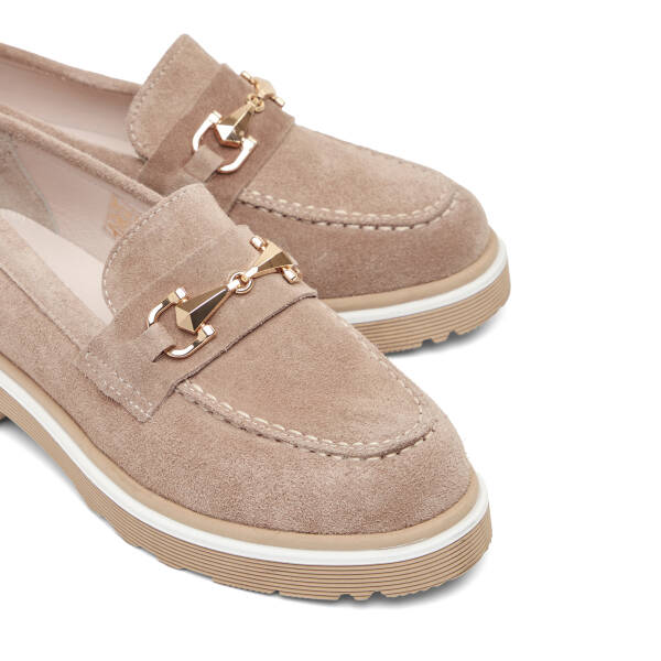 Vizon Hakiki Süet Deri Kadın Loafer - K26I1AY68413-A02 - 3