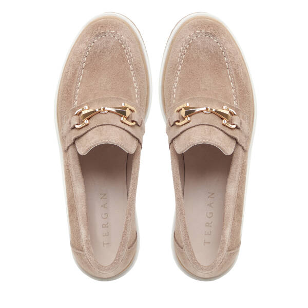 Vizon Hakiki Süet Deri Kadın Loafer - K26I1AY68413-A02 - 5