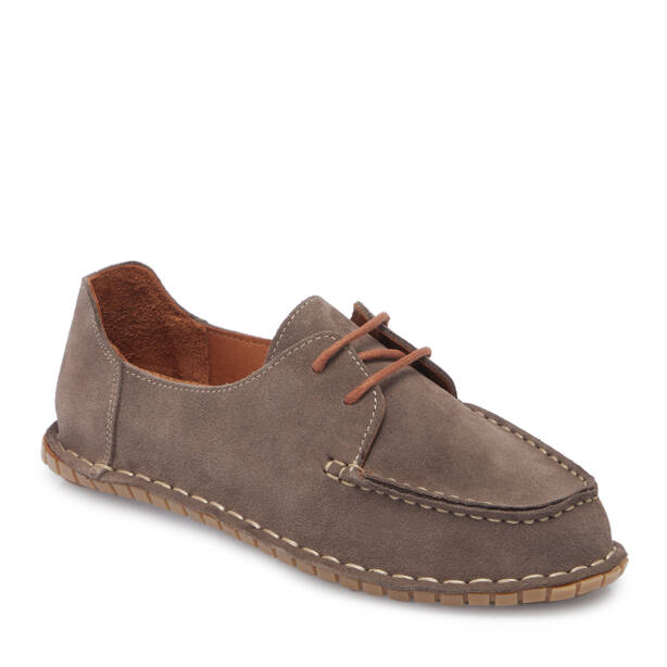 Vizon Hakiki Süet Deri Kadın Loafer - K26I1AY68454-A02 - 1