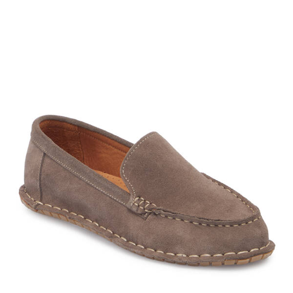 Vizon Hakiki Süet Deri Kadın Loafer - K26I1AY68455-A02 - 1
