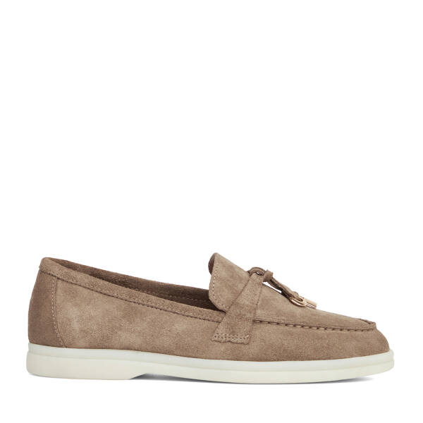 Vizon Hakiki Süet Deri Kadın Loafer - K26S1AY68915-A02 - 1