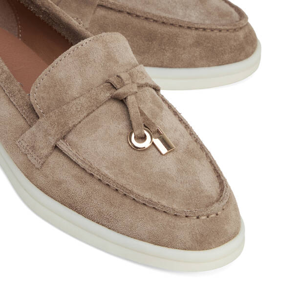 Vizon Hakiki Süet Deri Kadın Loafer - K26S1AY68915-A02 - 3