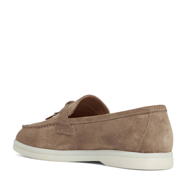 Vizon Hakiki Süet Deri Kadın Loafer - K26S1AY68915-A02 - 4