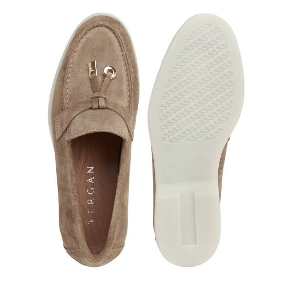 Vizon Hakiki Süet Deri Kadın Loafer - K26S1AY68915-A02 - 5