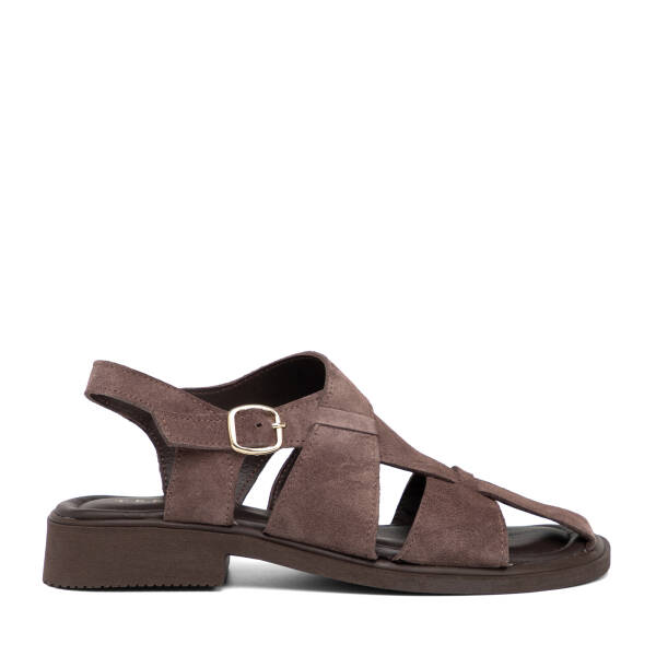 Vizon Hakiki Süet Deri Kadın Sandalet - K26Y1SN68426-T86 - 1