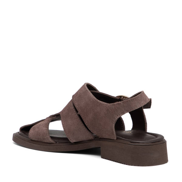 Vizon Hakiki Süet Deri Kadın Sandalet - K26Y1SN68426-T86 - 4