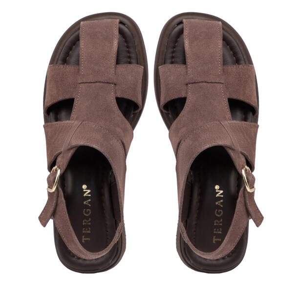 Vizon Hakiki Süet Deri Kadın Sandalet - K26Y1SN68426-T86 - 5