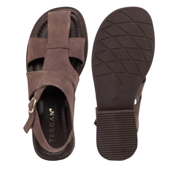 Vizon Hakiki Süet Deri Kadın Sandalet - K26Y1SN68426-T86 - 6