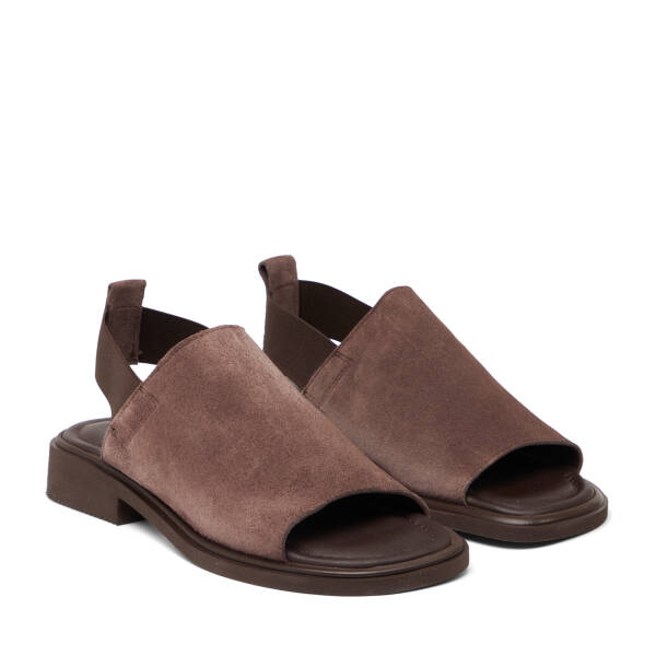 Vizon Hakiki Süet Deri Kadın Sandalet - K26Y1SN68433-T86 - 2